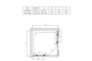Душевой уголок Vincea Soft 100х100 черный стекло прозрачное - 3