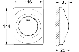 Кнопка смыва Grohe Surf 38808000 для писсуара - 3