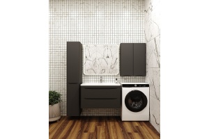 Шкаф подвесной Style Line Бергамо мини 60 черный - 2