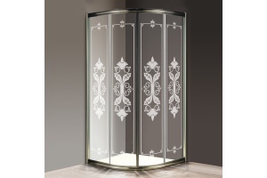 Душевой уголок Cezares Giubileo-R2-90 стекло с узором, бронза