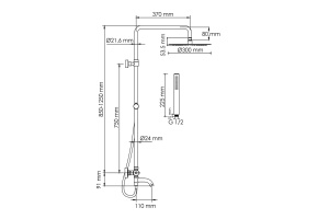 Душевая система WasserKraft 30 с термостатом черный матовый - 3