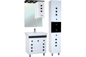 Зеркало-шкаф Bellezza Натали 70 R белый с черным - 2