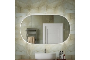 Зеркало Art&Max Bari 120, с подсветкой, белое