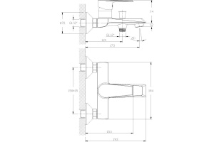 Смеситель для ванны Rossinka  хром (RS28-31) - 2