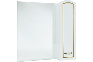 Зеркало-шкаф Bellezza Амелия 70 R, белое, патина золото