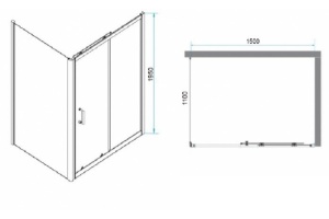 Душевой уголок RGW Passage PA-74 150x110 профиль хром стекло прозрачное - 3