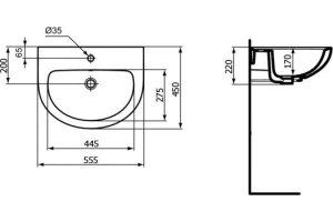 Подвесная раковина Ideal Standard Ecco (W434001) - 2