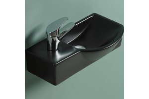 Раковина подвесная WeltWasser WW AISBACH 7940 MT-BL L 40 матовый черный (10000008688)