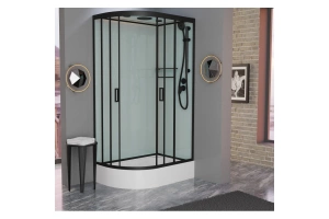 Душевая кабина Frank 120х80 правая черная стекло матовое - 3