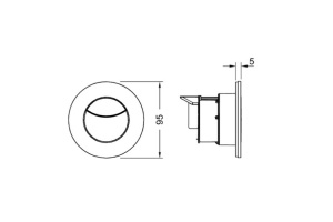 TECEflushpoint, Панель смыва, 2 клавиши, круглая хром матовый - 3