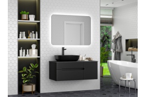 Тумба под раковину Misty Роял 100 черная матовая - 3