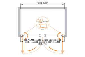 Душевая дверь Cezares Elena 155 хром стекло прозрачное - 2