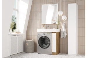 Комплект мебели Aquaton Лондри 20 темное дерево-белый