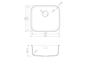 Мойка кухонная Omoikiri Omi 49-U GM вороненая сталь - 2