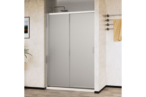 Душевая дверь в нишу Vincea City 100х195 профиль хром стекло текстурное - 2