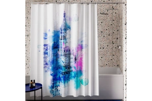 Штора для ванной Wasserkraft Lossa 180х200 рисунок белый