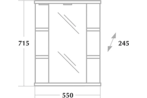 Зеркало-шкаф Onika Глория 55 R с подсветкой, белый (205505) - 3