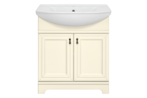 Тумба с раковиной Misty Лувр 75 бежевая глянцевая