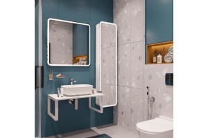 Мебель для ванной DIWO Элиста 80 белый мрамор, с раковиной Moduo 50 Square - 2