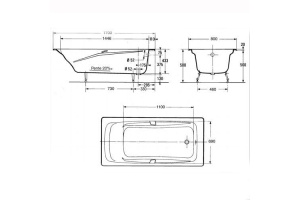 Чугунная ванна Jacob Delafon Repos E2918-S-00 170x80 без анти скользящего покрытия - 2