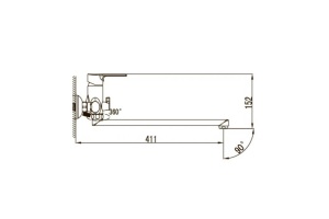 Смеситель для ванны с душем KAISER Oval (56055) - 2