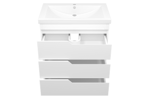 Тумба под раковину Misty Софт 75 белая глянцевая - 2