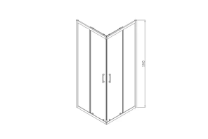 Душевой уголок Vincea Alpha 100x100 профиль черный стекло прозрачное - 3
