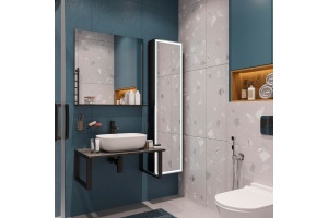 Мебель для ванной DIWO Элиста 80 чёрный мрамор, с раковиной Moduo 50 Square - 2