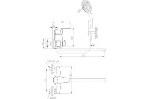 Смеситель для ванны Rav Slezak Kongo хром (K053.5/1) - 2
