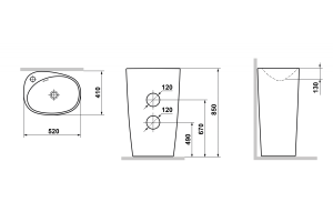 Раковина Laguraty 2100w - 2