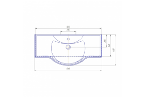 Мебельная раковина Санта Монарх 106 см (Classic105) - 2