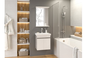 Тумба под раковину Misty Ронда 50 белая глянцевая - 3