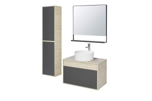 Зеркало Aquaton Лофт Урбан 80 черный-светлое дерево - 3