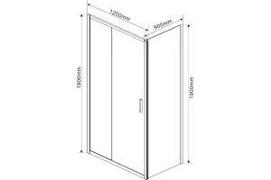 Боковая стенка Vincea Garda 90х190 черная стекло тонированное - 3