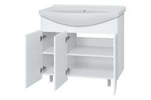 Тумба с раковиной Misty Чегет 105 белая глянцевая - 2
