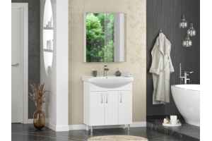 Тумба с раковиной Misty Изео 75 белая глянцевая - 3