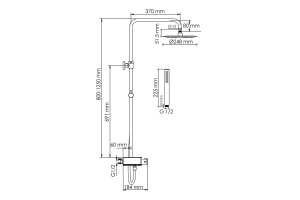Душевая система WasserKraft 24.8 с термостатом черный матовый - хромоникель - 3