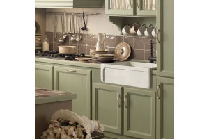 KERASAN Hannah YORKSHIRE Раковина керамическая кухонная 758x470x254 мм,без отв под смеситель, без сифона, толщина 30 мм, цвет белый