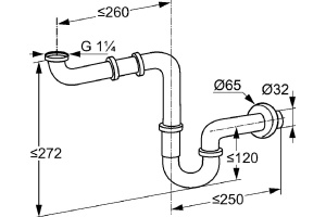 Сифон для раковины Kludi 1025505-00 - 2
