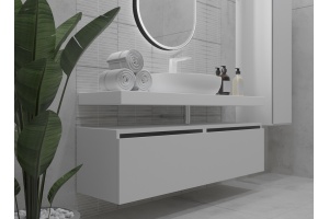 Тумба Armadi Art Flat Valessi Uno-S 140 подвесная белый глянец - 2