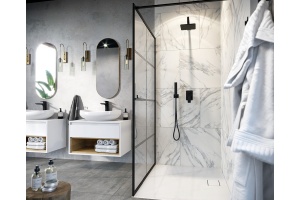 Душевая перегородка Excellent Fabrika 100 черная матовая - 2