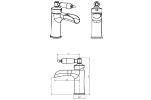 Смеситель для раковины Boheme Vogue хром с черным кристаллом Swarovski - 2