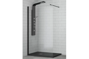 Душевая перегородка RGW Walk in 70х195 черная стекло прозрачное