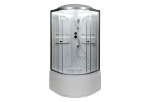 Душевая кабина Deto L 90х90 с подсветкой, хром (L690LED)