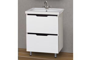 Тумба под раковину Misty Лайм 60 белая глянцевая