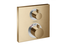 Термостат Hansgrohe Ecostat Square скрытого монтажа, для 2 потребителей, 15714140, шлифованная бронза