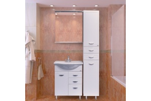 Мебель для ванной Misty Дрея 65 2 ящика, с бельевой корзиной