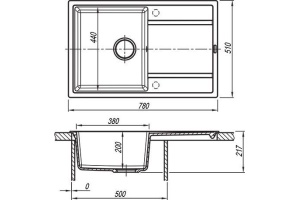 Мойка кухонная Florentina Липси 780 мокко - 2