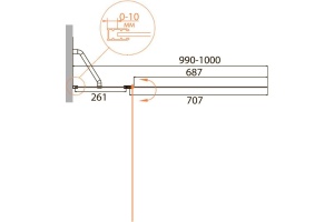 Шторка на ванну Cezares Relax V-11-100/140-C-Bi стекло прозрачное - 3