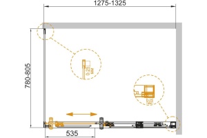 Душевой уголок Cezares Duet Soft AH 1 130/80 C Cr - 3